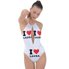 I Love Laura Plunge Cut Halter Swimsuit by ilovewhateva