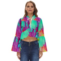 Fluid Background Boho Long Bell Sleeve Top