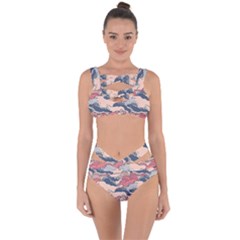 Waves Ocean Sea Water Pattern Rough Seas Bandaged Up Bikini Set  by Pakemis