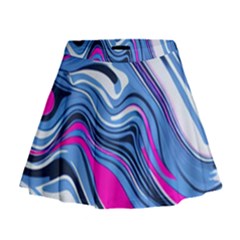 Fluid Art Pattern Mini Flare Skirt by GardenOfOphir