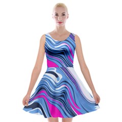 Fluid Art Pattern Velvet Skater Dress by GardenOfOphir