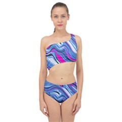 Fluid Art Pattern Spliced Up Two Piece Swimsuit by GardenOfOphir