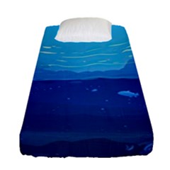 Ai Generated Ocean Sea Fish Underwater Water Fitted Sheet (single Size) by Pakemis