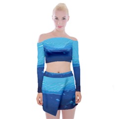 Ai Generated Ocean Sea Fish Underwater Water Off Shoulder Top With Mini Skirt Set by Pakemis