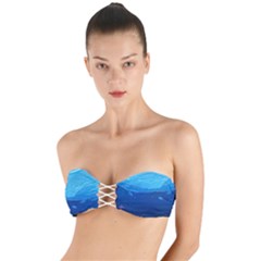 Ai Generated Ocean Sea Fish Underwater Water Twist Bandeau Bikini Top by Pakemis