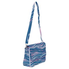 Modern Fluid Art Shoulder Bag With Back Zipper by GardenOfOphir