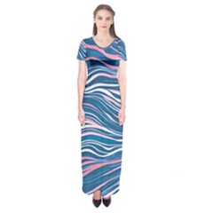 Modern Fluid Art Short Sleeve Maxi Dress by GardenOfOphir