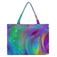 Fluid Art - Artistic And Colorful Zipper Medium Tote Bag by GardenOfOphir