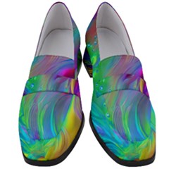 Fluid Art - Artistic And Colorful Women s Chunky Heel Loafers by GardenOfOphir