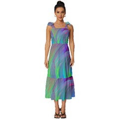 Fluid Art - Artistic And Colorful Tie-strap Tiered Midi Chiffon Dress by GardenOfOphir
