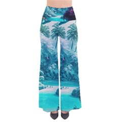 Landscape Nature Digital Art Palm Trees Paradise So Vintage Palazzo Pants by Pakemis