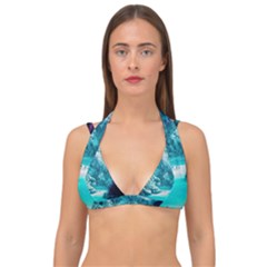 Landscape Nature Digital Art Palm Trees Paradise Double Strap Halter Bikini Top