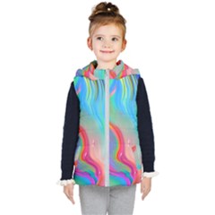 Fluid Art - Contemporary And Flowy Kids  Hooded Puffer Vest by GardenOfOphir