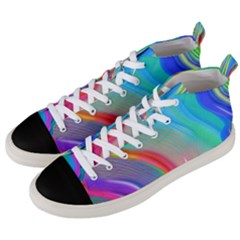 Fluid Art - Contemporary And Flowy Men s Mid-top Canvas Sneakers by GardenOfOphir