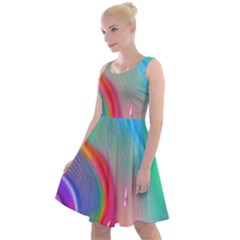 Fluid Art - Contemporary And Flowy Knee Length Skater Dress by GardenOfOphir