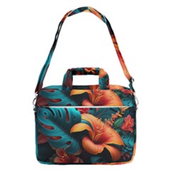 Ai Generated Tropical Flowers Floral Floral Pattern Macbook Pro 16  Shoulder Laptop Bag