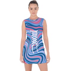 Fluid Art - Abstract And Modern Lace Up Front Bodycon Dress by GardenOfOphir