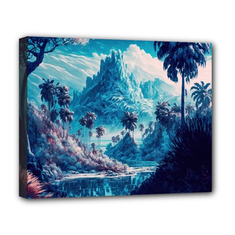 Tropical Winter Fantasy Landscape Paradise Deluxe Canvas 20  X 16  (stretched) by Pakemis