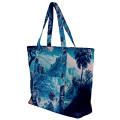 Tropical Winter Fantasy Landscape Paradise Zip Up Canvas Bag by Pakemis