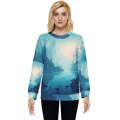 Ai Generated River Forest Woods Outdoors Hidden Pocket Sweatshirt by Pakemis