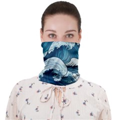 Waves Ocean Sea Pattern Water Tsunami Rough Seas Face Covering Bandana (adult) by Pakemis