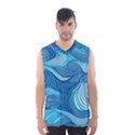 Ocean Waves Sea Abstract Pattern Water Blue Men s Basketball Tank Top View1