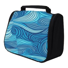 Ocean Waves Sea Abstract Pattern Water Blue Full Print Travel Pouch (Small)