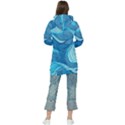 Ocean Waves Sea Abstract Pattern Water Blue Women s Long Oversized Pullover Hoodie View2