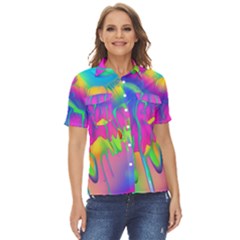 Liquid Art Pattern - Fluid Art - Marble Art - Liquid Background Women s Short Sleeve Double Pocket Shirt