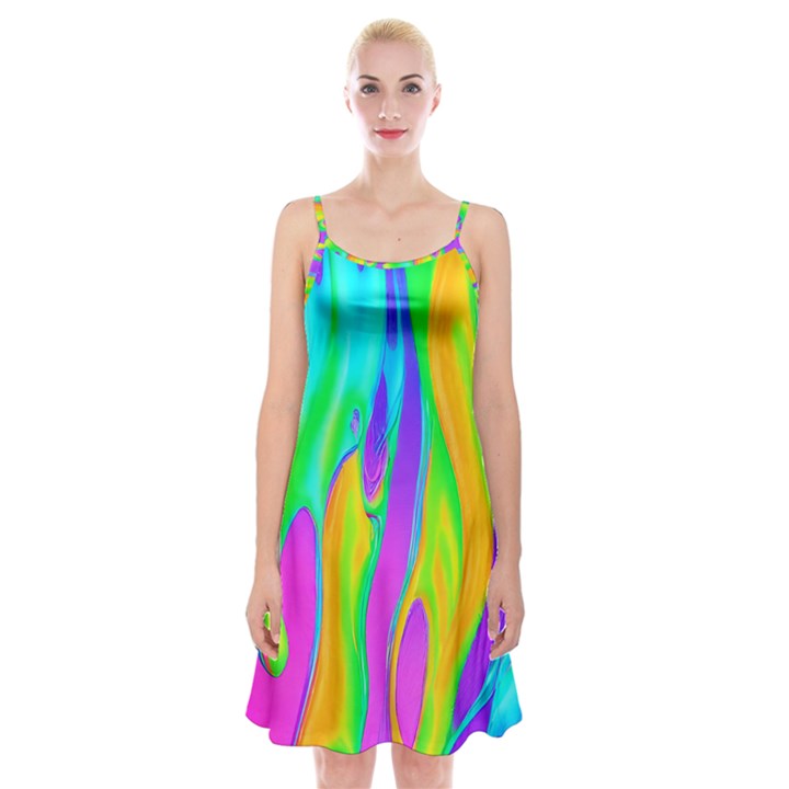 Fluid Background - Fluid Artist - Liquid - Fluid - Trendy Spaghetti Strap Velvet Dress