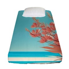 Beach Ocean Flowers Floral Flora Plants Vacation Fitted Sheet (single Size) by Pakemis