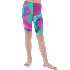 Marble Background - Abstract - Artist - Artistic - Colorful Kids  Mid Length Swim Shorts