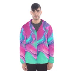 Marble Background - Abstract - Artist - Artistic - Colorful Men s Hooded Windbreaker by GardenOfOphir