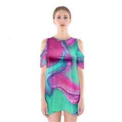 Marble Background - Abstract - Artist - Artistic - Colorful Shoulder Cutout One Piece Dress by GardenOfOphir