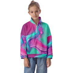 Marble Background - Abstract - Artist - Artistic - Colorful Kids  Half Zip Hoodie by GardenOfOphir