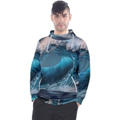 Tsunami Waves Ocean Sea Water Rough Seas 2 Men s Pullover Hoodie by Pakemis