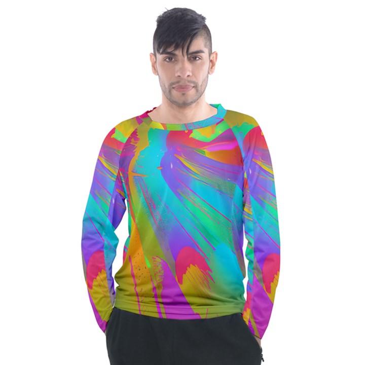 Curvy Contemporary - Flow - Modern - Contemporary Art - Beautiful Men s Long Sleeve Raglan Tee