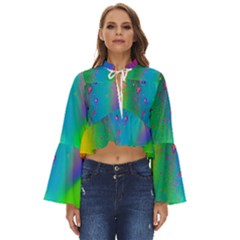 Liquid Shapes - Fluid Arts - Watercolor - Abstract Backgrounds Boho Long Bell Sleeve Top