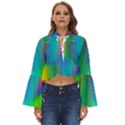 Liquid Shapes - Fluid Arts - Watercolor - Abstract Backgrounds Boho Long Bell Sleeve Top View1