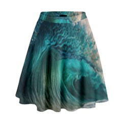 Tsunami Waves Ocean Sea Water Rough Seas High Waist Skirt