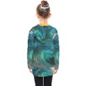Tsunami Waves Ocean Sea Water Rough Seas Kids  Double Breasted Button Coat View2