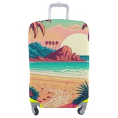 Palm Trees Tropical Ocean Sunset Sunrise Landscape Luggage Cover (medium) by Pakemis