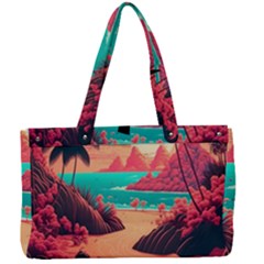 Tropical Beach Sea Jungle Ocean Landscape Canvas Work Bag by Pakemis