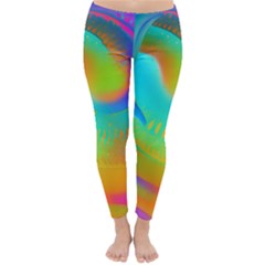Contemporary Fluid Art Pattern In Bright Colors Classic Winter Leggings by GardenOfOphir