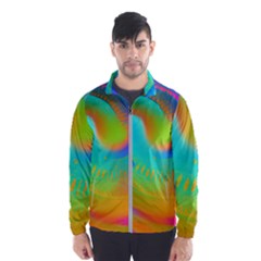 Contemporary Fluid Art Pattern In Bright Colors Men s Windbreaker by GardenOfOphir