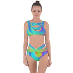 Contemporary Fluid Art Pattern In Bright Colors Bandaged Up Bikini Set  by GardenOfOphir