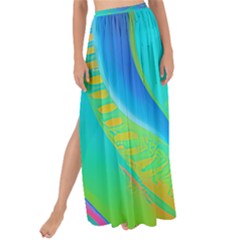 Contemporary Fluid Art Pattern In Bright Colors Maxi Chiffon Tie-up Sarong by GardenOfOphir