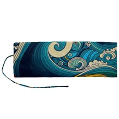 Waves Wave Ocean Sea Abstract Whimsical Abstract Art Roll Up Canvas Pencil Holder (m) by Pakemis