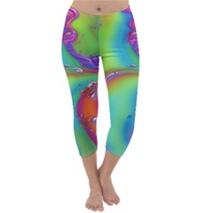 Modern Abstract Liquid Art Pattern Capri Winter Leggings  by GardenOfOphir