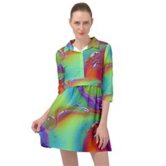 Modern Abstract Liquid Art Pattern Mini Skater Shirt Dress by GardenOfOphir